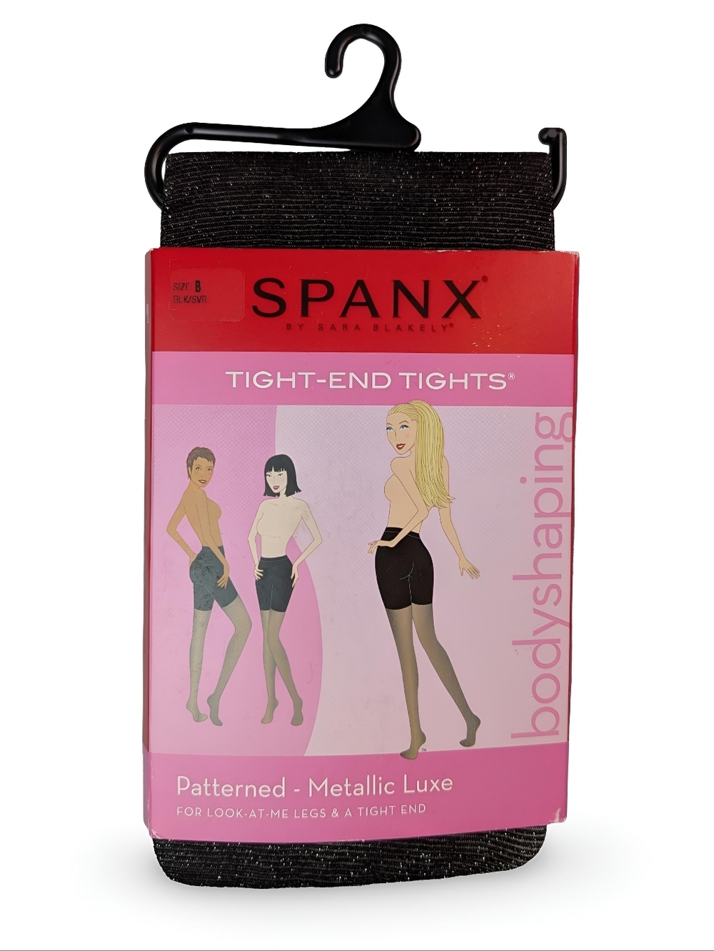 SPANX Tight-End Tights Metallic Luxe Black And Silver Size B Bodyshaping